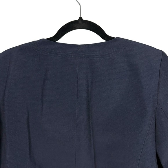 Talbots Woman Size 12W Blazer Jacket Silk Cotton Blend Lined Navy Blue BRAND NEW - Picture 5 of 10
